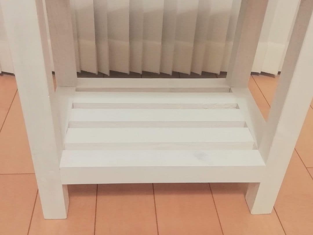 スツール/椅子/木製/飾り棚/ホワイト【送料込み】