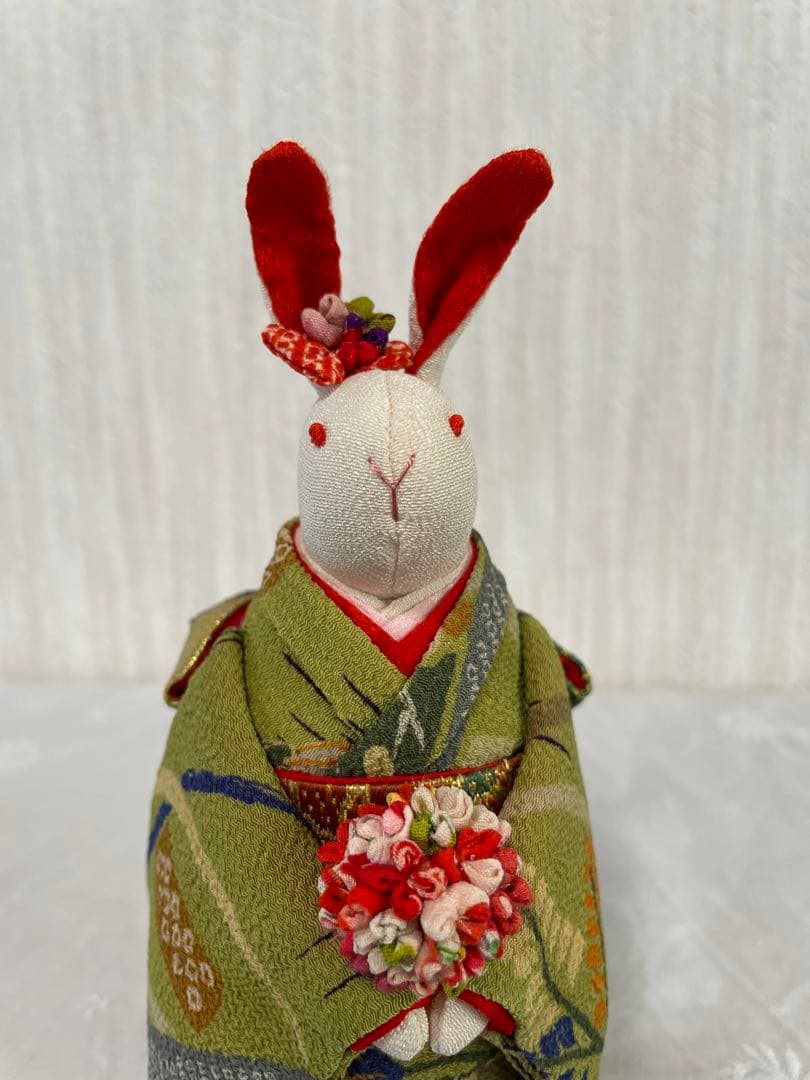 創作人形57 うさぎ ハンドメイド ちりめん 縮緬 アンティーク着物