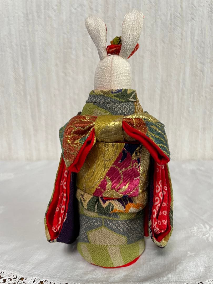 創作人形57 うさぎ ハンドメイド ちりめん 縮緬 アンティーク着物