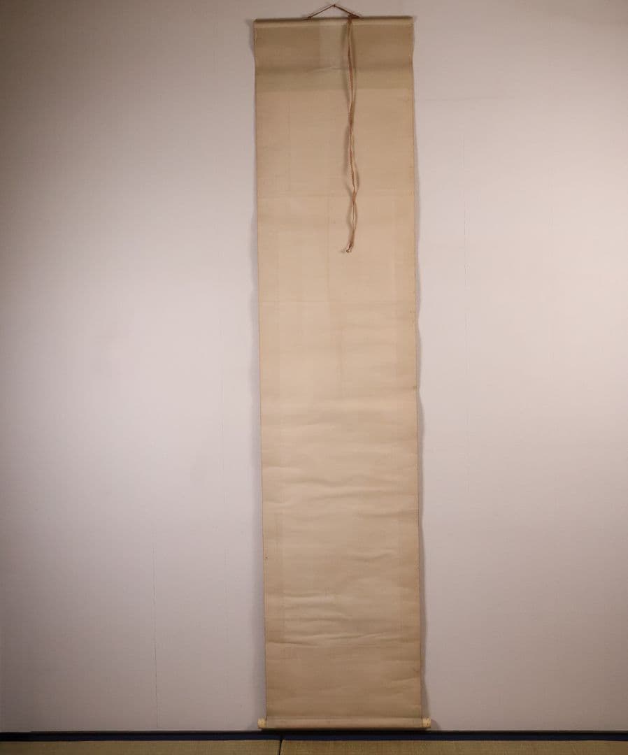 【模写】松雲山人 飛瀑図 滝 人物 山水 絹本 掛軸 彩色 MB130