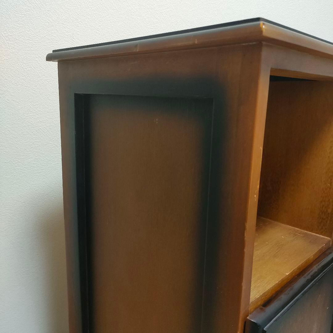 【レトロヴィンテージ】木製チェスト キャビネット 電話台 収納棚 シャドー塗装