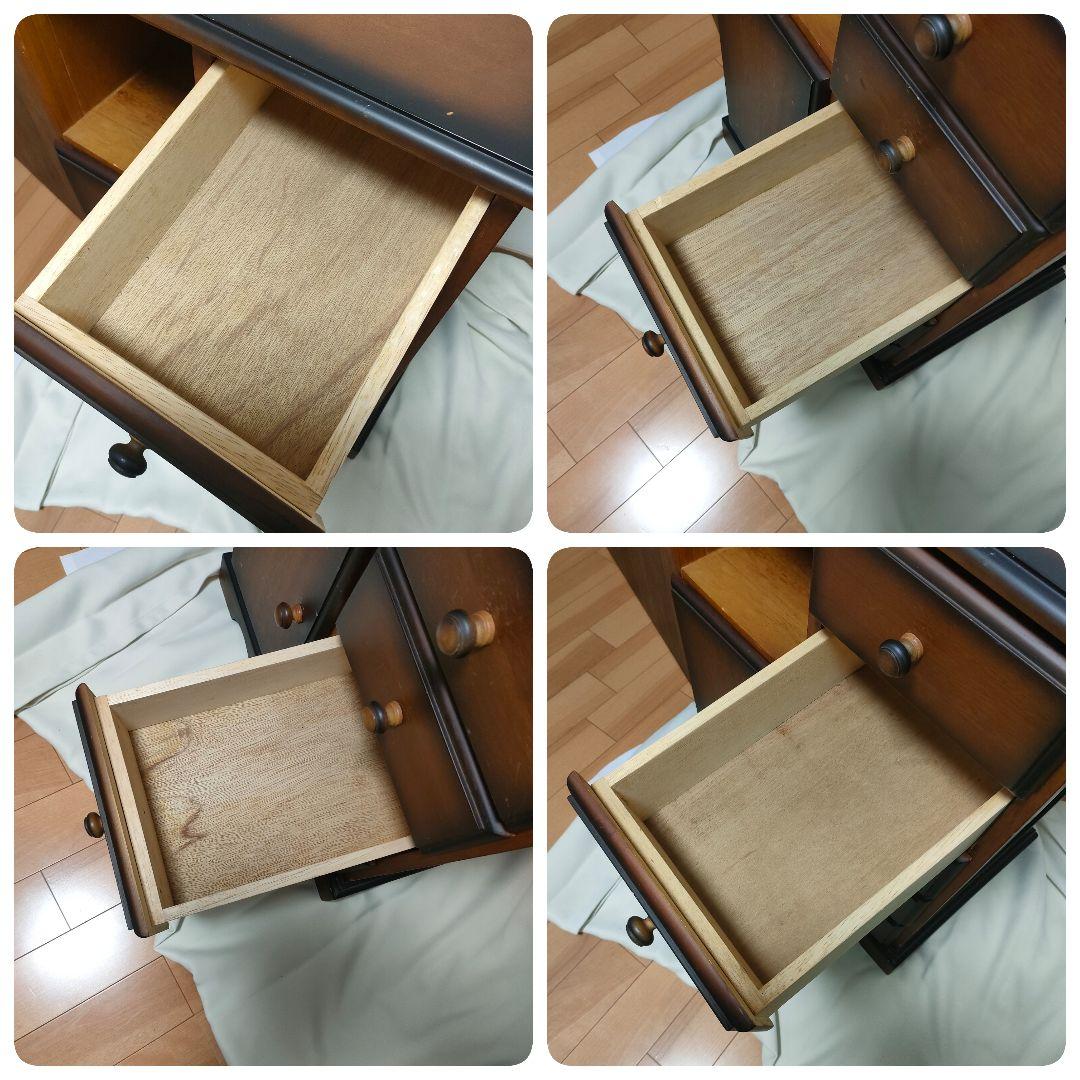 【レトロヴィンテージ】木製チェスト キャビネット 電話台 収納棚 シャドー塗装