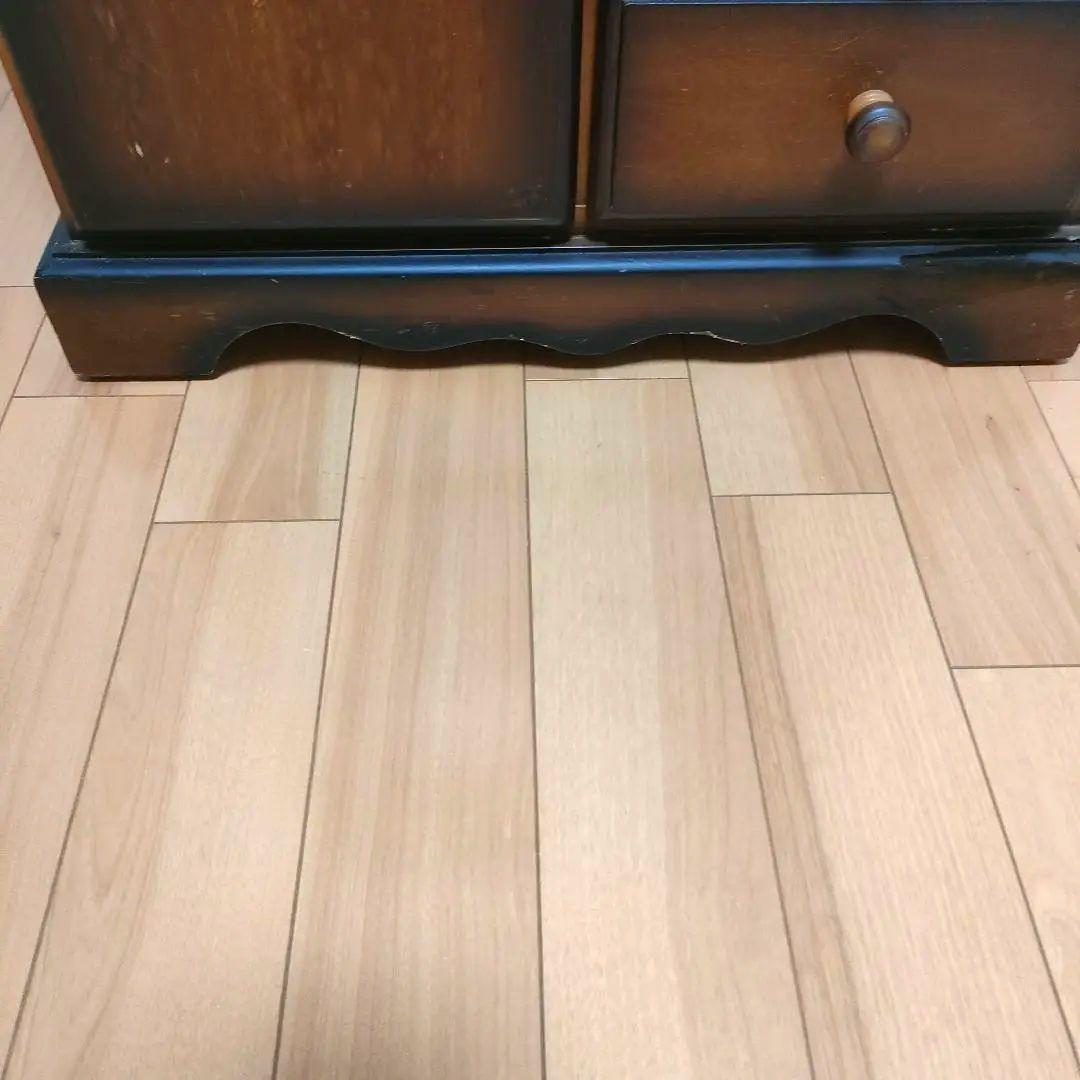 【レトロヴィンテージ】木製チェスト キャビネット 電話台 収納棚 シャドー塗装