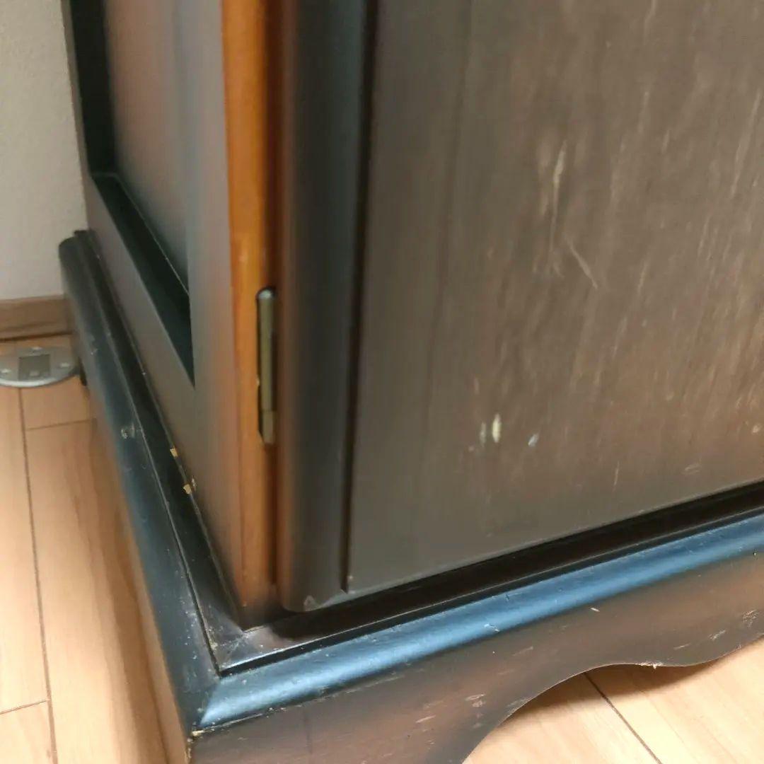 【レトロヴィンテージ】木製チェスト キャビネット 電話台 収納棚 シャドー塗装