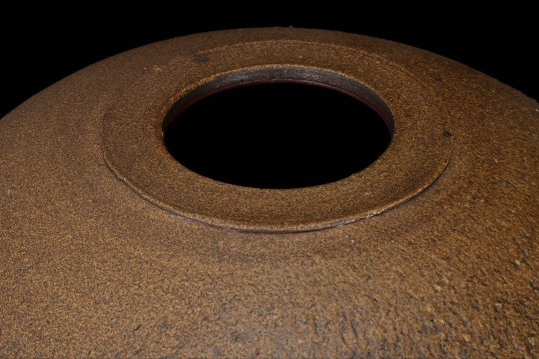 松井興之 備前焼 特大飾壺 在銘 栞 共箱付 花瓶 花器 花入 古美術 骨董品