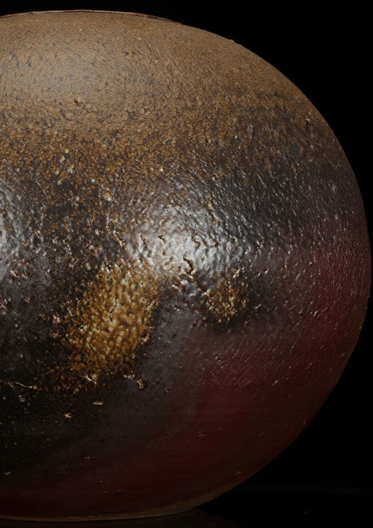 松井興之 備前焼 特大飾壺 在銘 栞 共箱付 花瓶 花器 花入 古美術 骨董品