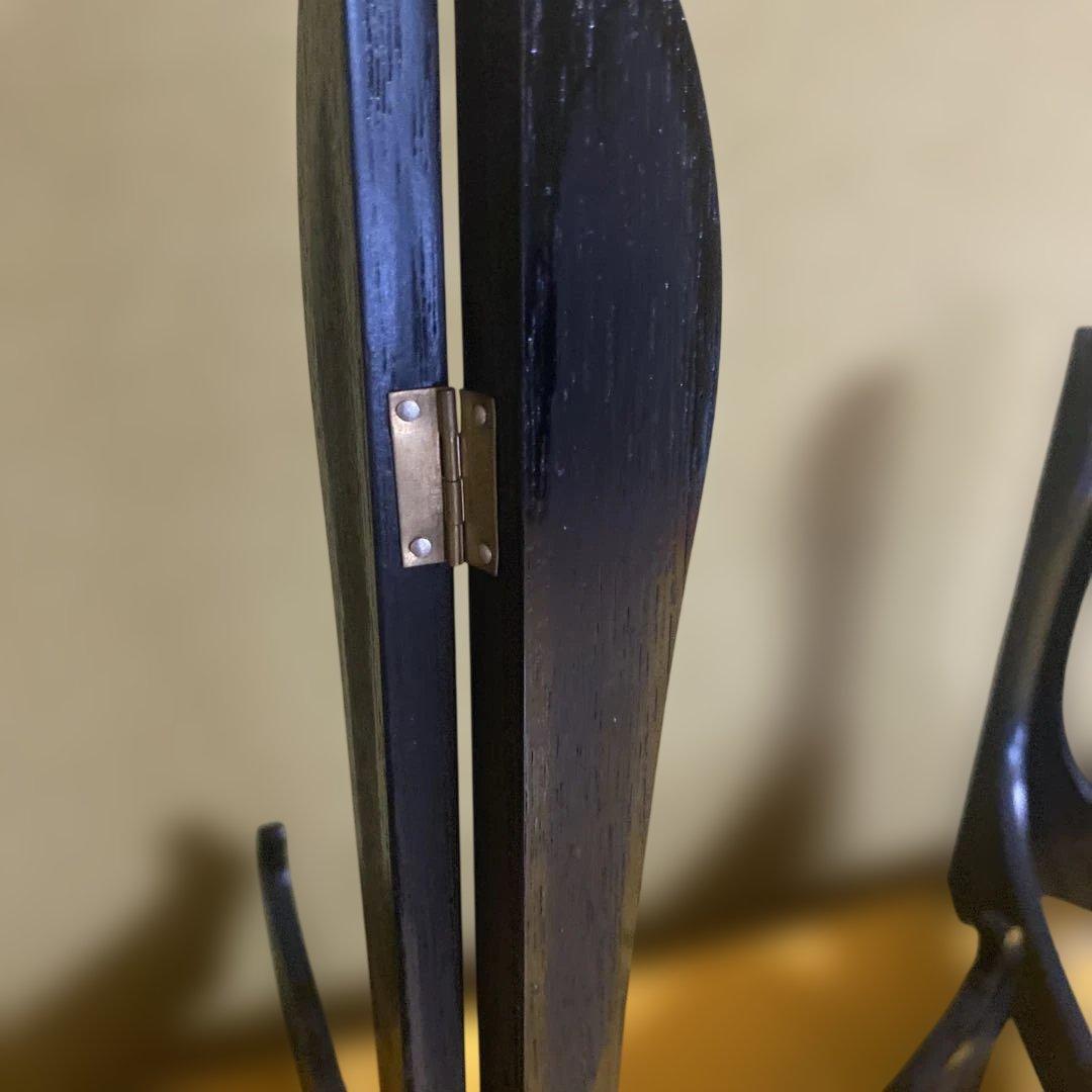 木製差込皿立2点未使用　 木製皿立3点保管品