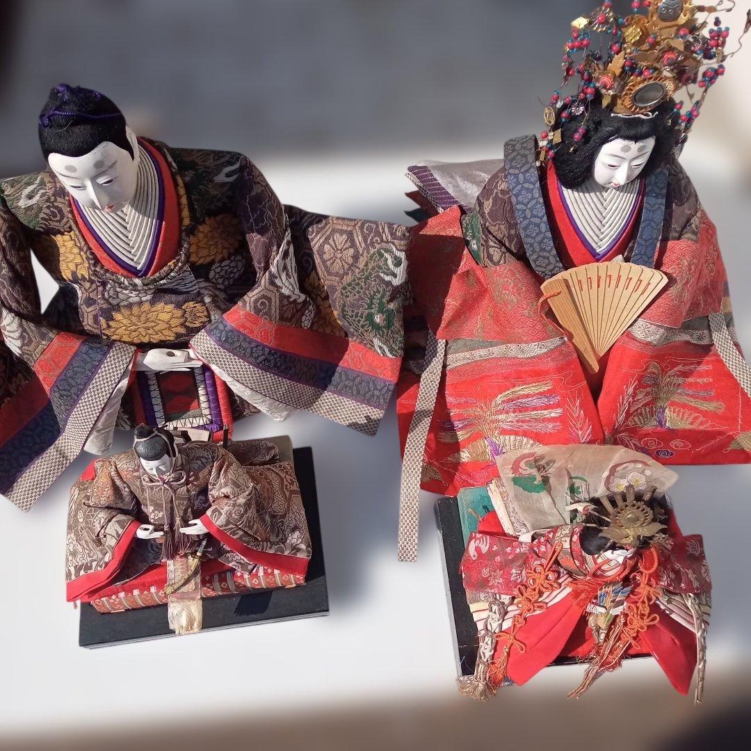 アンティーク１００年 明治大正期 超大型！ 親王飾りお雛様　古今雛享保雛