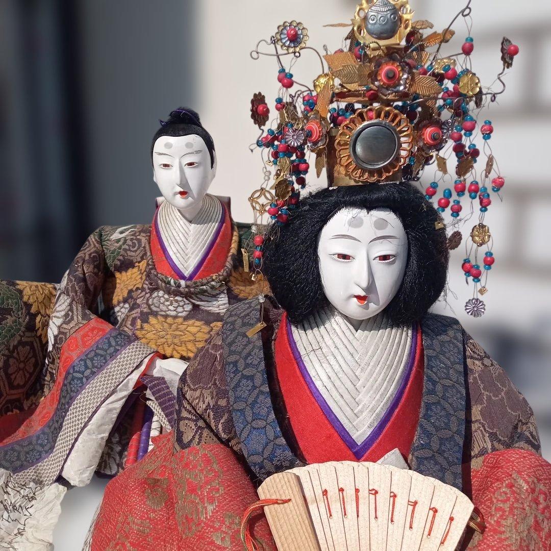アンティーク１００年 明治大正期 超大型！ 親王飾りお雛様　古今雛享保雛