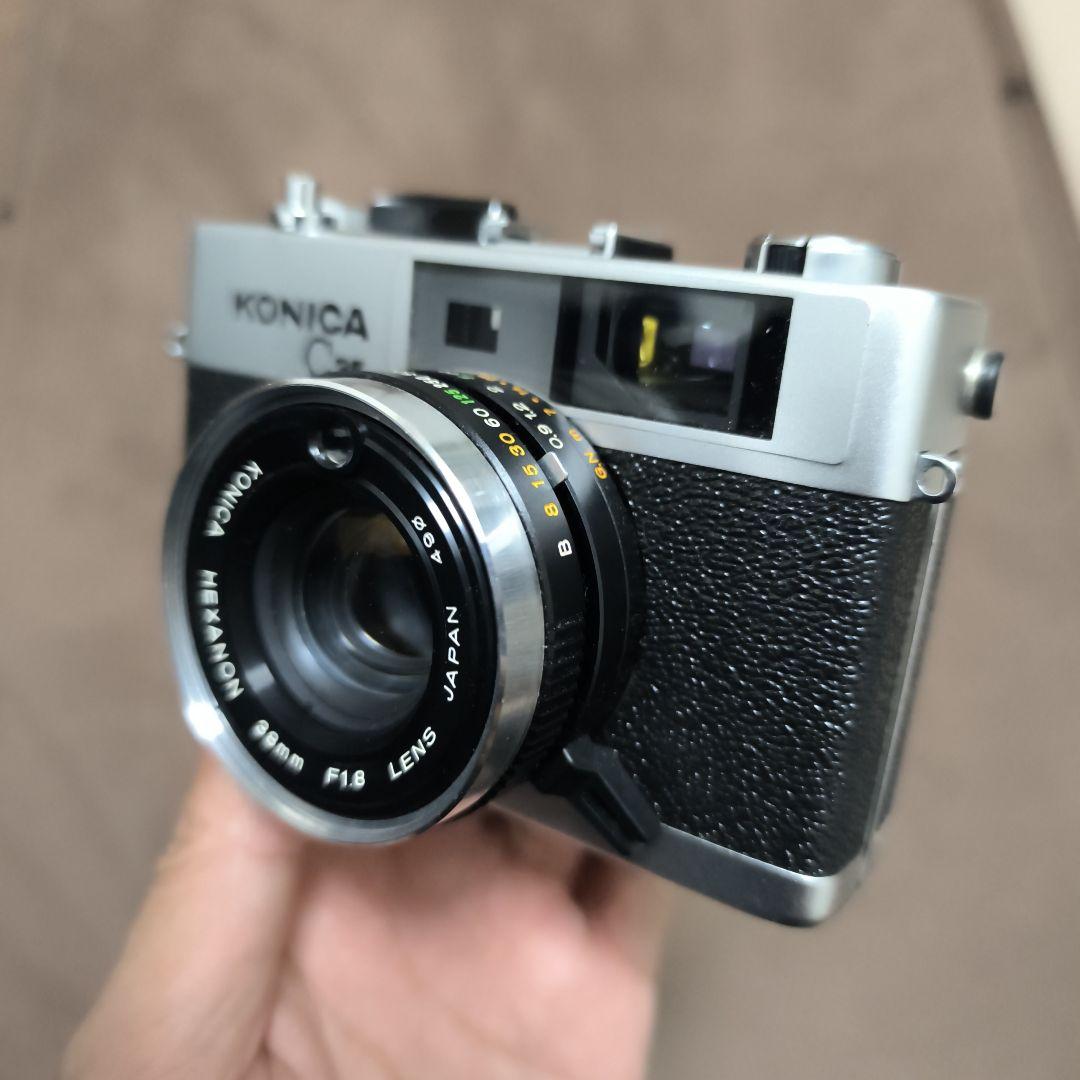 KONICA C35 FD（カメラケース、キャップ、当時の説明書付き）