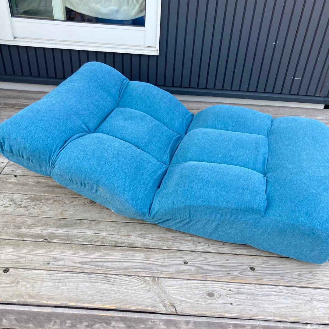 ニトリ ツナガルポケットコイルザイス レガ リクライニングチェア 座椅子 ブルー