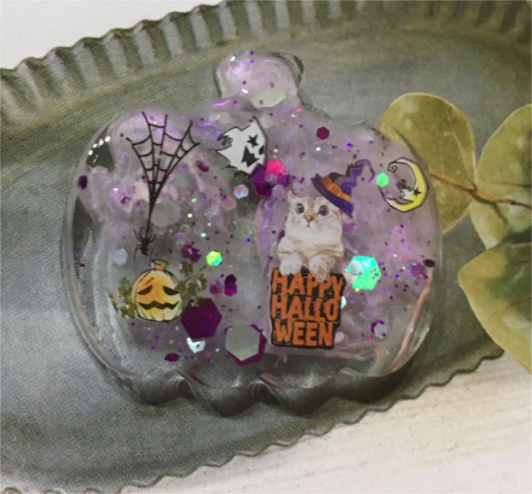 レジンヘアゴム♡ハロウィンかぼちゃ猫ちゃん・再販不可