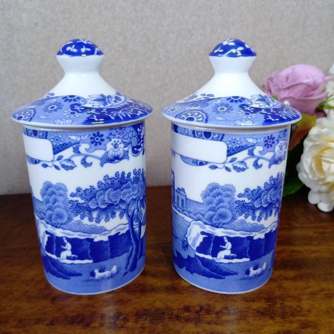 スポード ブルーイタリアン スパイスジャー ペア 箱入り