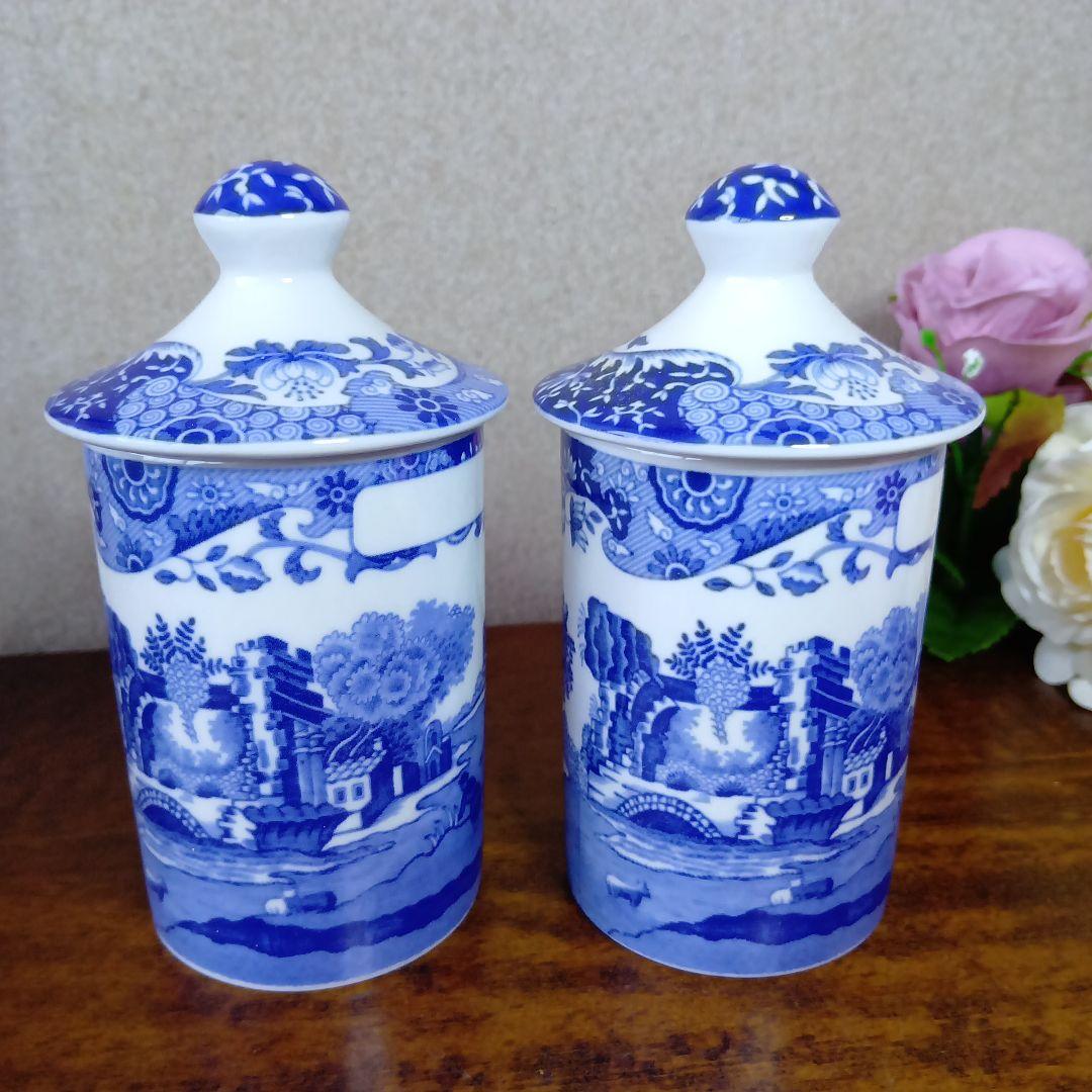 スポード ブルーイタリアン スパイスジャー ペア 箱入り