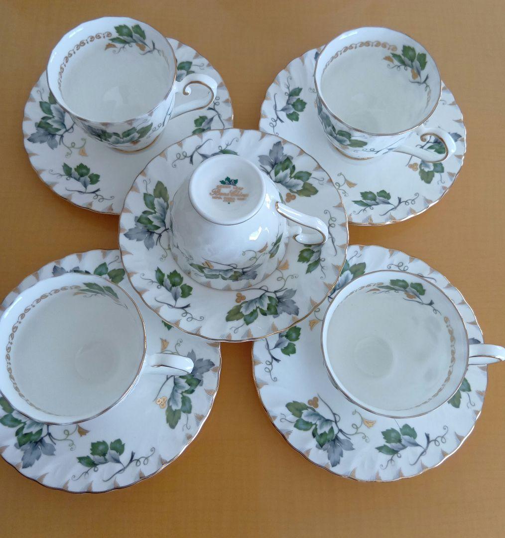 今だけ特価!!美品！HOYAボーンチャイナ グリーンリーフ洋食器セット昭和レトロ