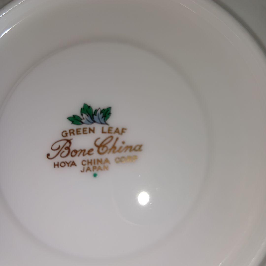 今だけ特価!!美品！HOYAボーンチャイナ グリーンリーフ洋食器セット昭和レトロ