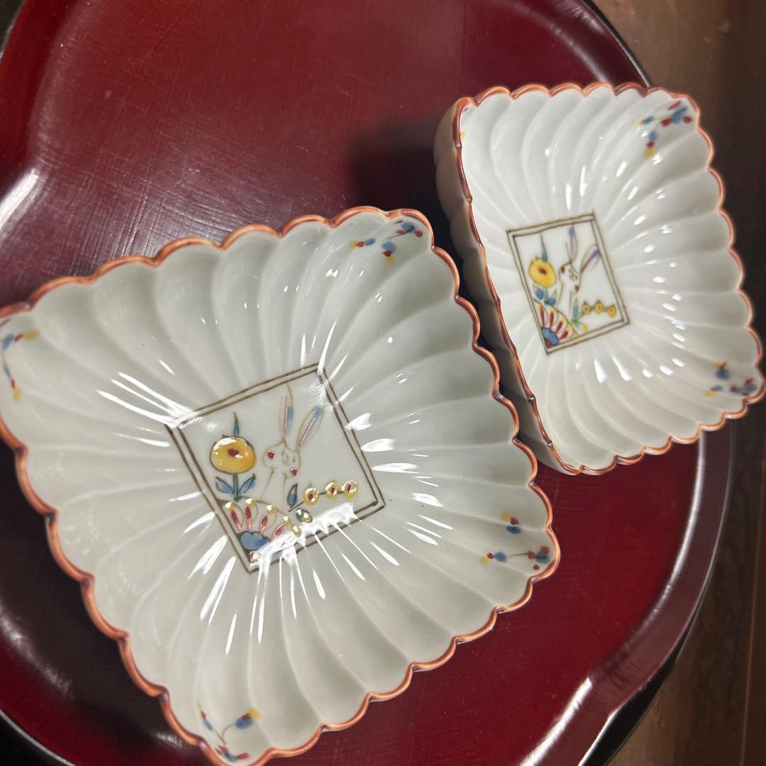 り*ん様 作家　陶芸作家　空萌工房 うさぎ 田口紀美子　菊割菱鉢　２枚セット