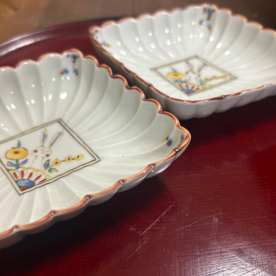 り*ん様 作家　陶芸作家　空萌工房 うさぎ 田口紀美子　菊割菱鉢　２枚セット