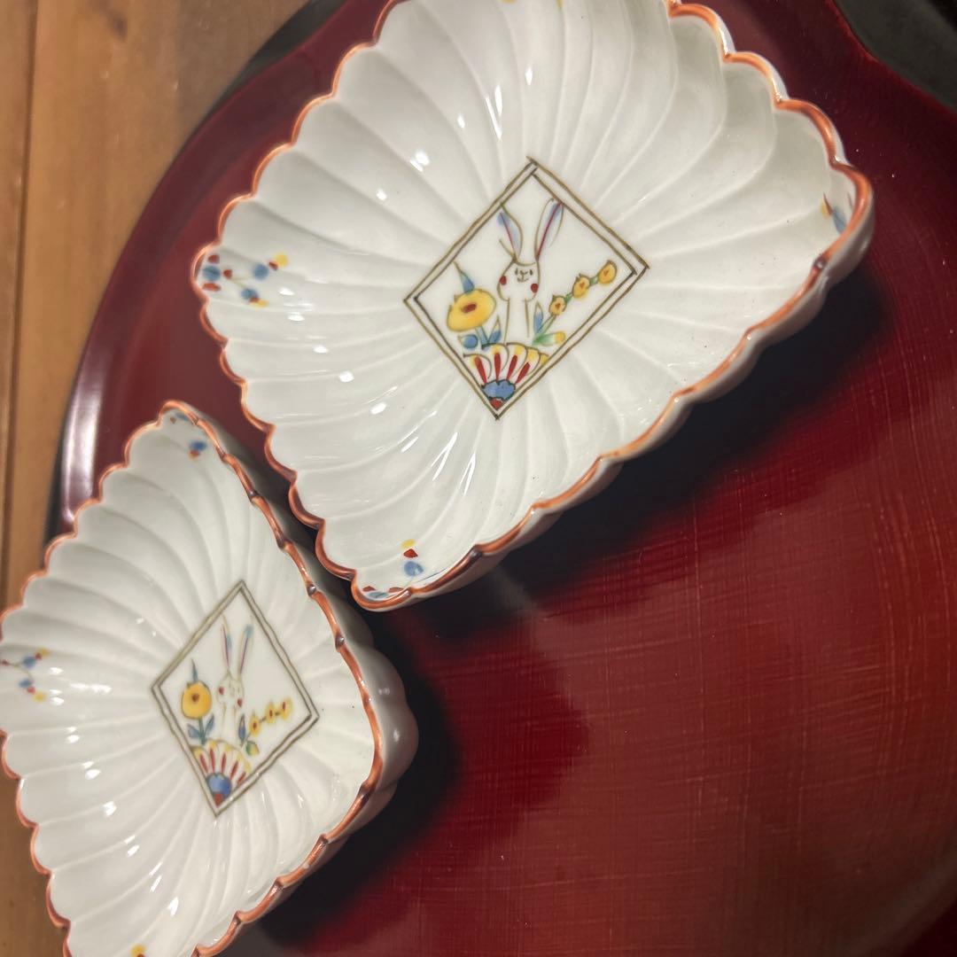 り*ん様 作家　陶芸作家　空萌工房 うさぎ 田口紀美子　菊割菱鉢　２枚セット