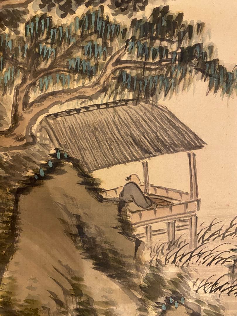 おまけ付き　山水図　骨董品　絵　掛軸　絹本　肉筆　茶掛