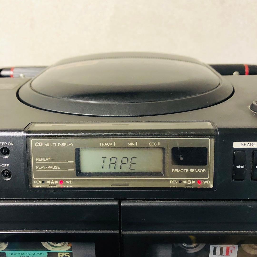 H69ジャンク品！Victor CDラジカセ ダブルカセットデッキ レトロ家電