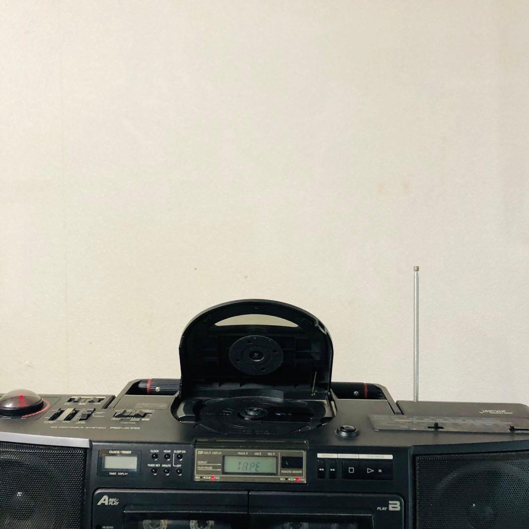 H69ジャンク品！Victor CDラジカセ ダブルカセットデッキ レトロ家電