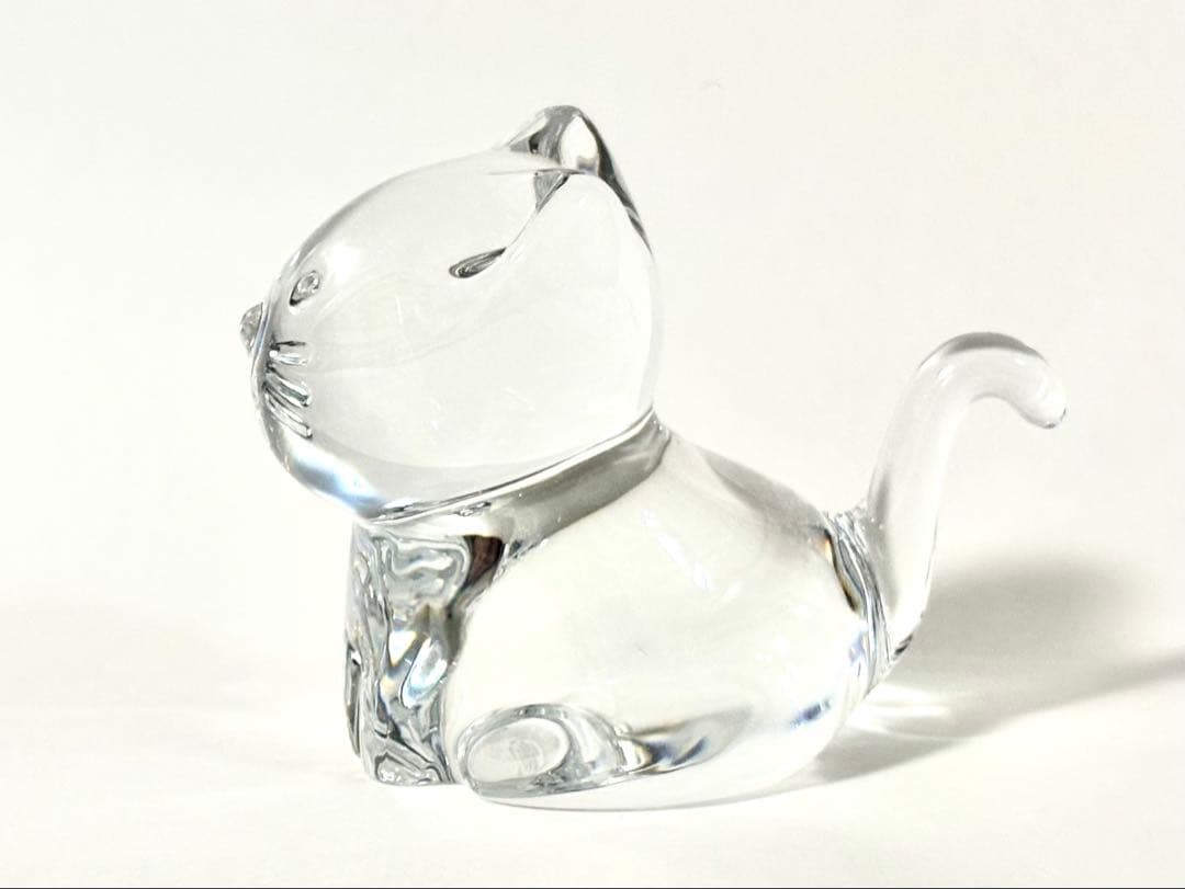 バカラ　ミニマルズキャット　クリスタルオブジェ　クリア　置物