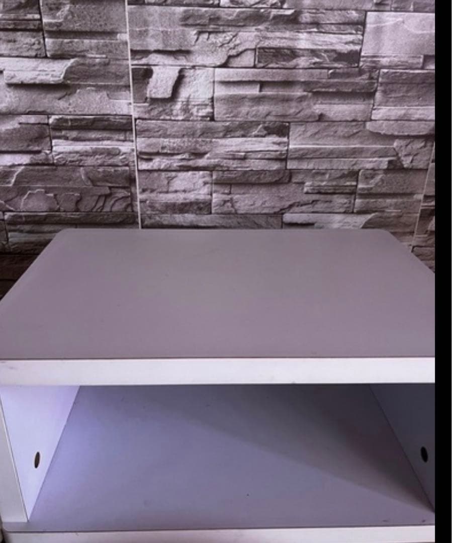 ホワイト木製高さ調整テーブル　ワゴン　ネイルテーブル