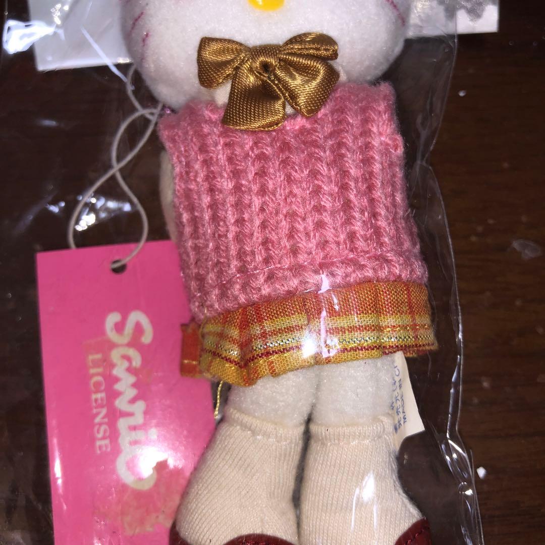 m*a様 足長キティ　ぬいぐるみ　マスコット　キーホルダー　ピンク　セーラー服