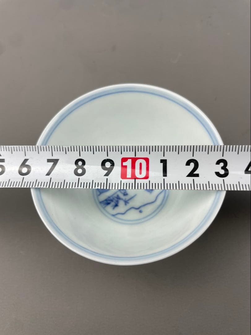 大清雍正年製 染付 時代物 京焼 山水画 青花 古陶磁器 茶道具 湯呑み 古玩