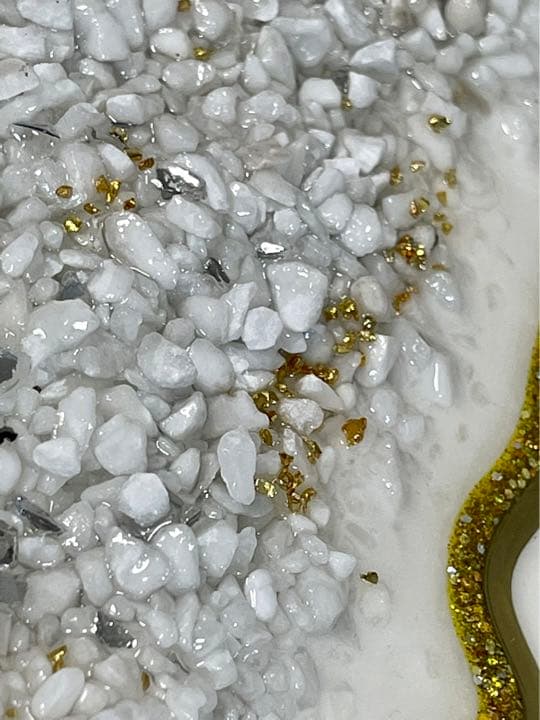 レジンアート　テクスチャーアートパネル　アゲートジオード風　インテリアパネル