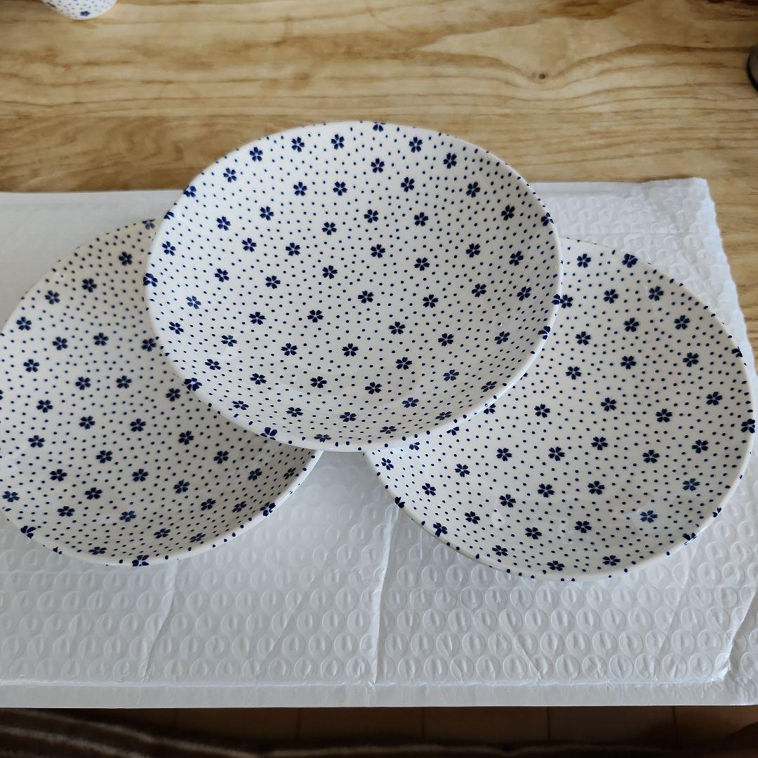 NIKKO 水玉 花柄 お皿各々3枚 カップ各々3個のセット