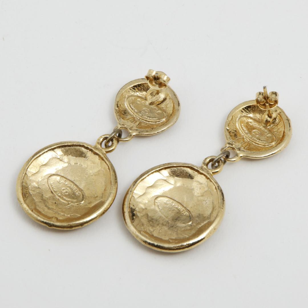 Ab1457 CHANEL シャネル ピアス ボタン 加工品 ロゴ 刻印