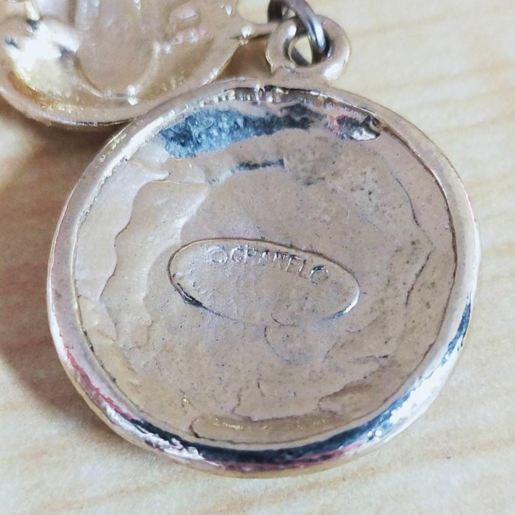 Ab1457 CHANEL シャネル ピアス ボタン 加工品 ロゴ 刻印