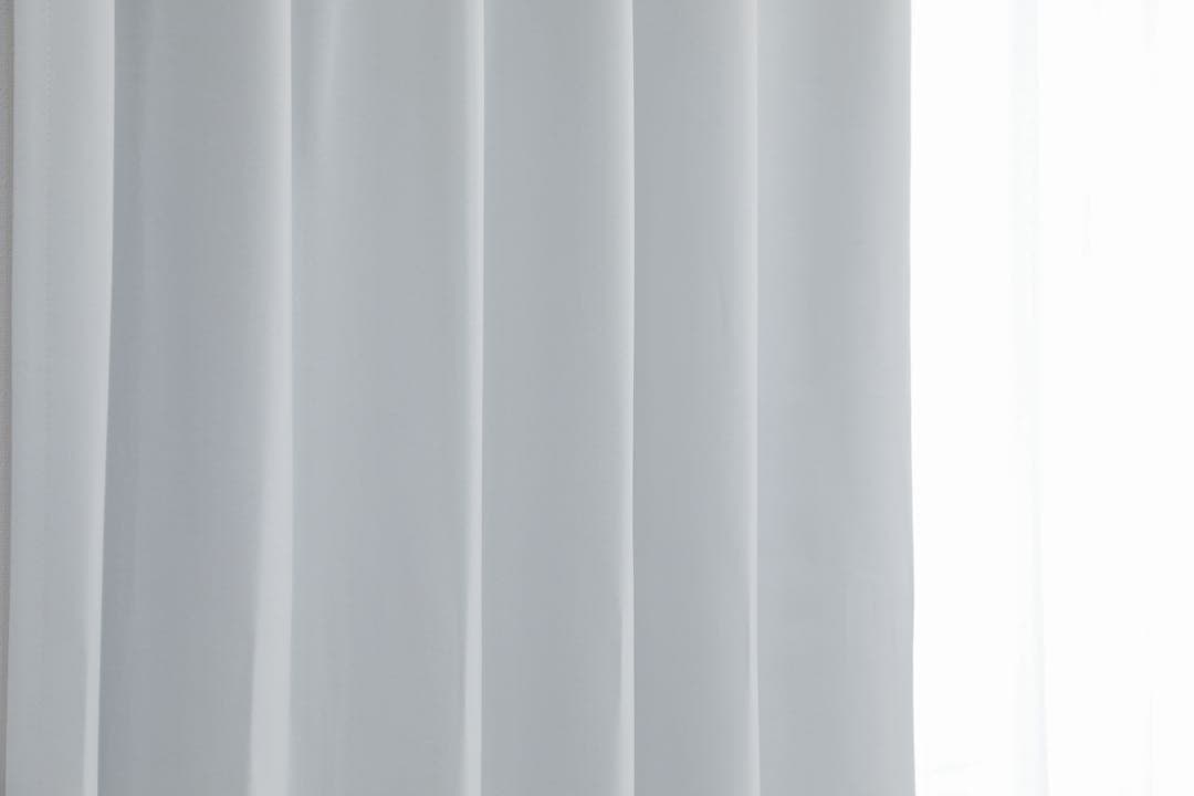 kau　レース付1級遮光カーテン　ホワイトグレー　100×215 2セット