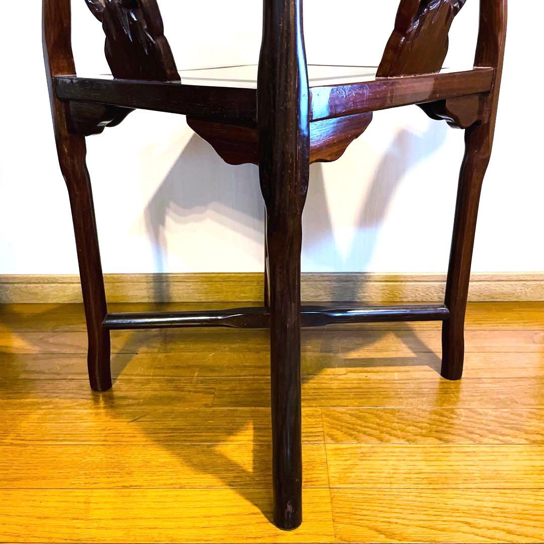 唐木細工 唐木家具 椅子 アームチェア テーブル 2点セット