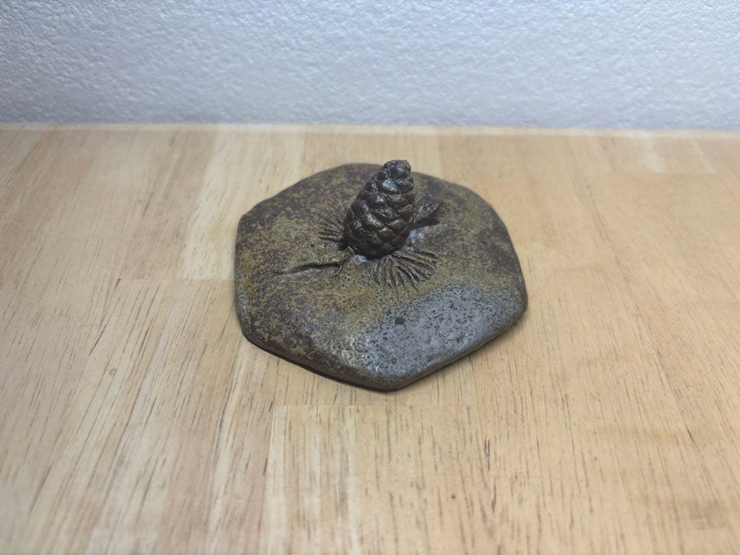 60.備前焼 宝瓶 登り窯 松 まつ 六角 手びねり 急須