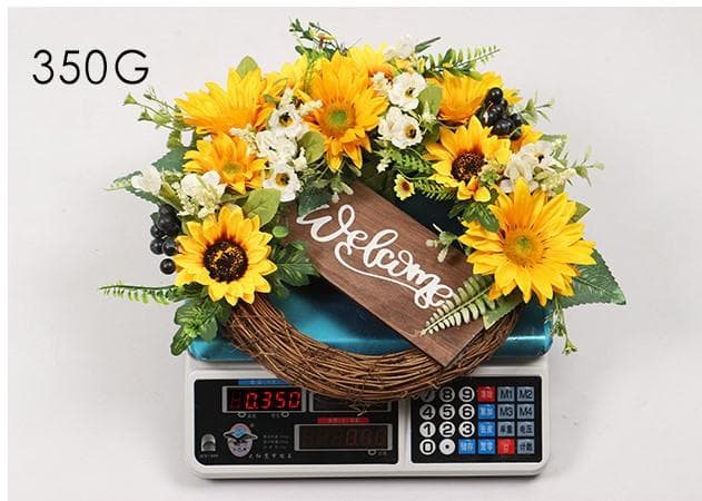 ドアハンギングリース　ひまわりフラワーリースプ W115　母の日花　インテリア