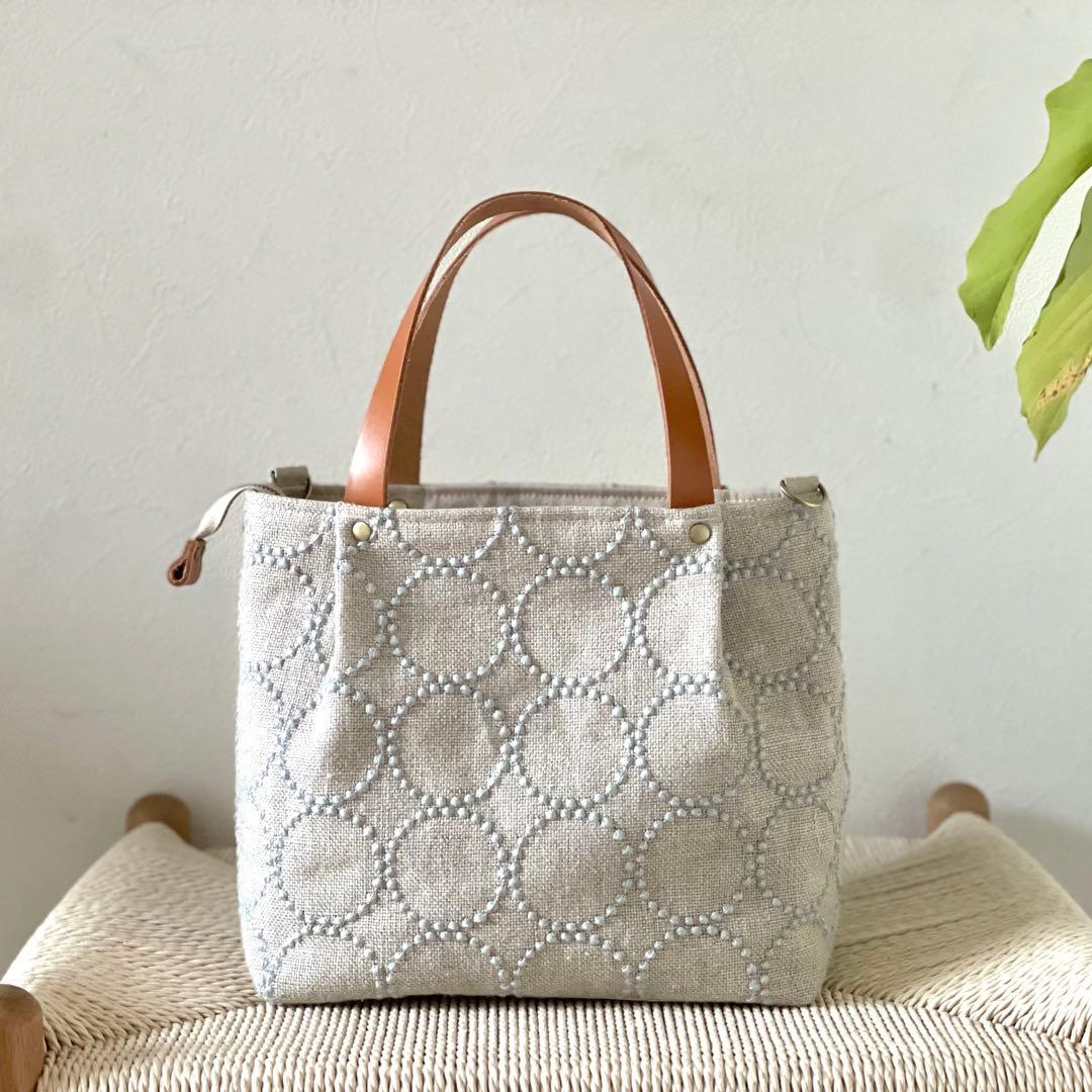 ⚮̈ミナペルホネン　tambourine beige かくれんぼトート