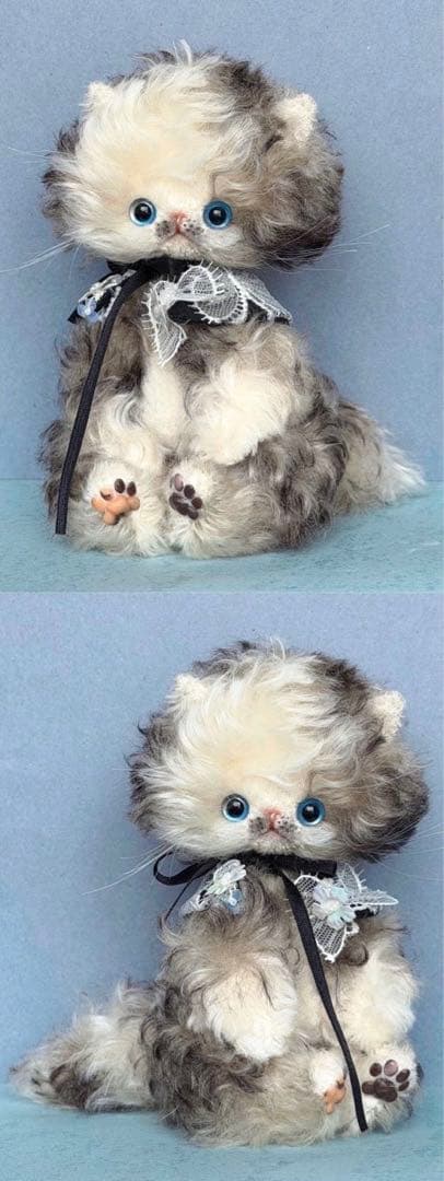花襟仔猫 アーティストベア 海外作家様 ぬいぐるみ テディベア ハンドメイド