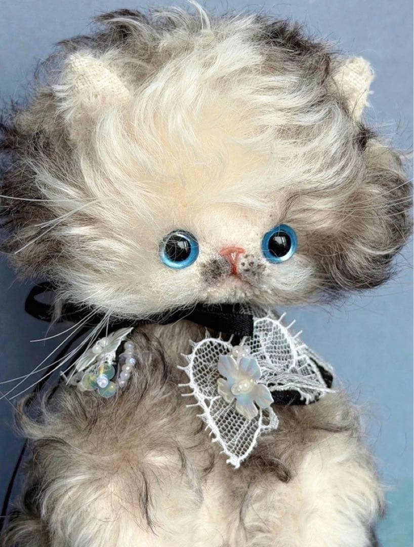 花襟仔猫 アーティストベア 海外作家様 ぬいぐるみ テディベア ハンドメイド