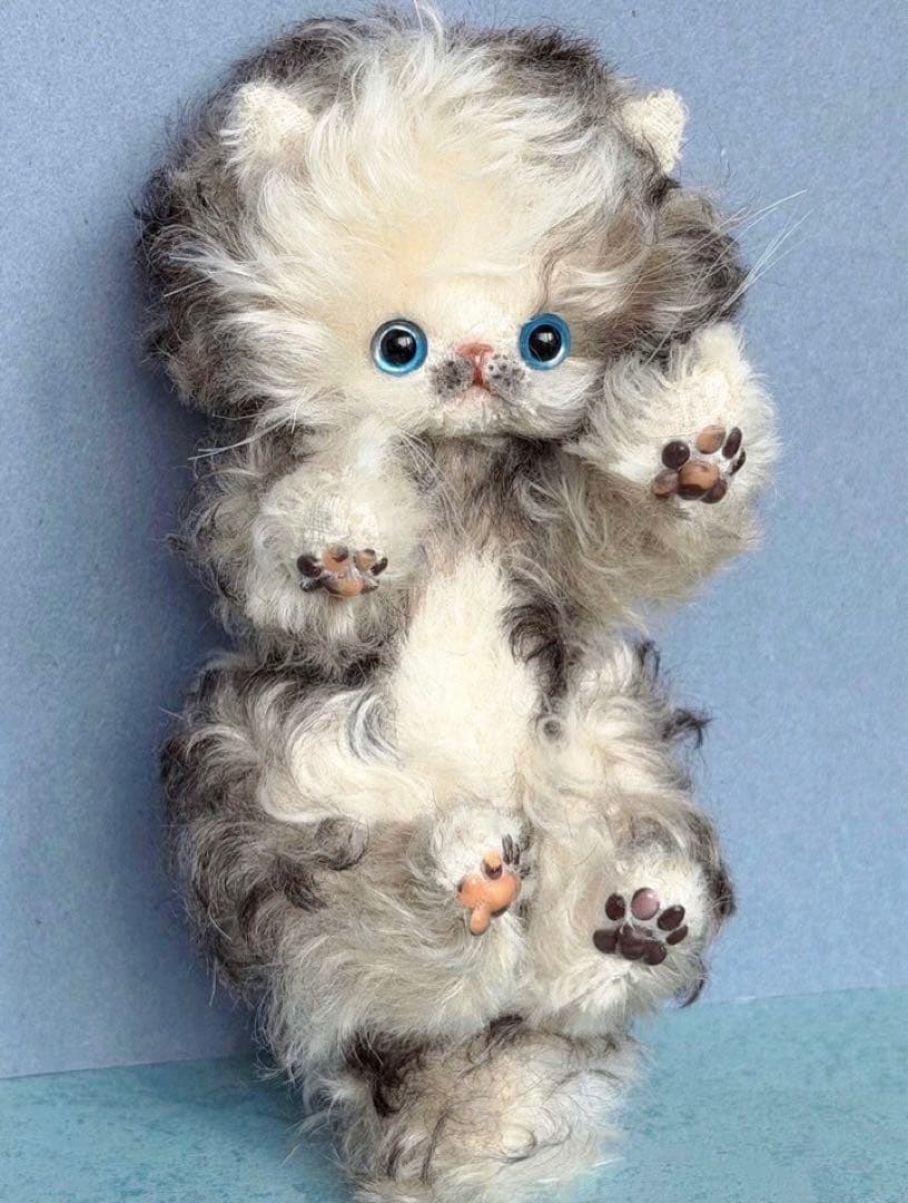 花襟仔猫 アーティストベア 海外作家様 ぬいぐるみ テディベア ハンドメイド