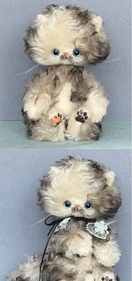 花襟仔猫 アーティストベア 海外作家様 ぬいぐるみ テディベア ハンドメイド