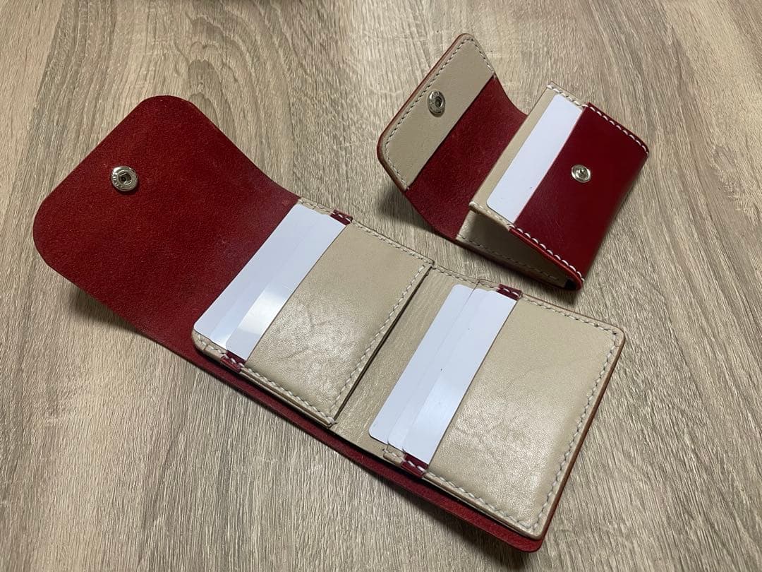 三つ折り財布　ケース　２つセット　ヌメ革　本革　カードポケット7つ　レザー