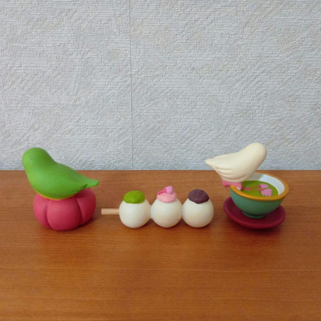 concombre 　文鳥茶屋　うぐいす福梅　三色あん団子　桜茶　文鳥