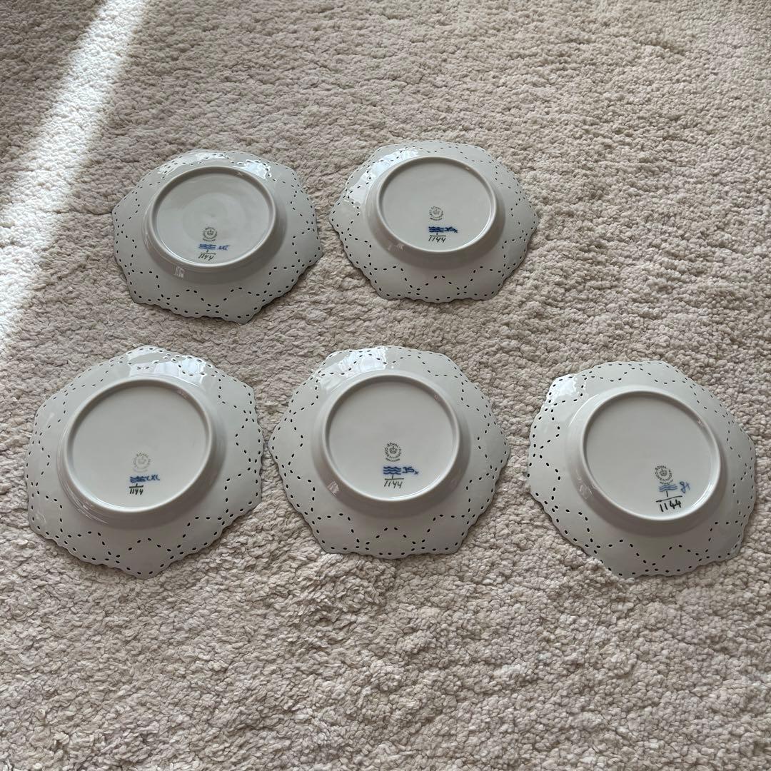   ダブルレース　ブルーフルーテッド　　5枚セット