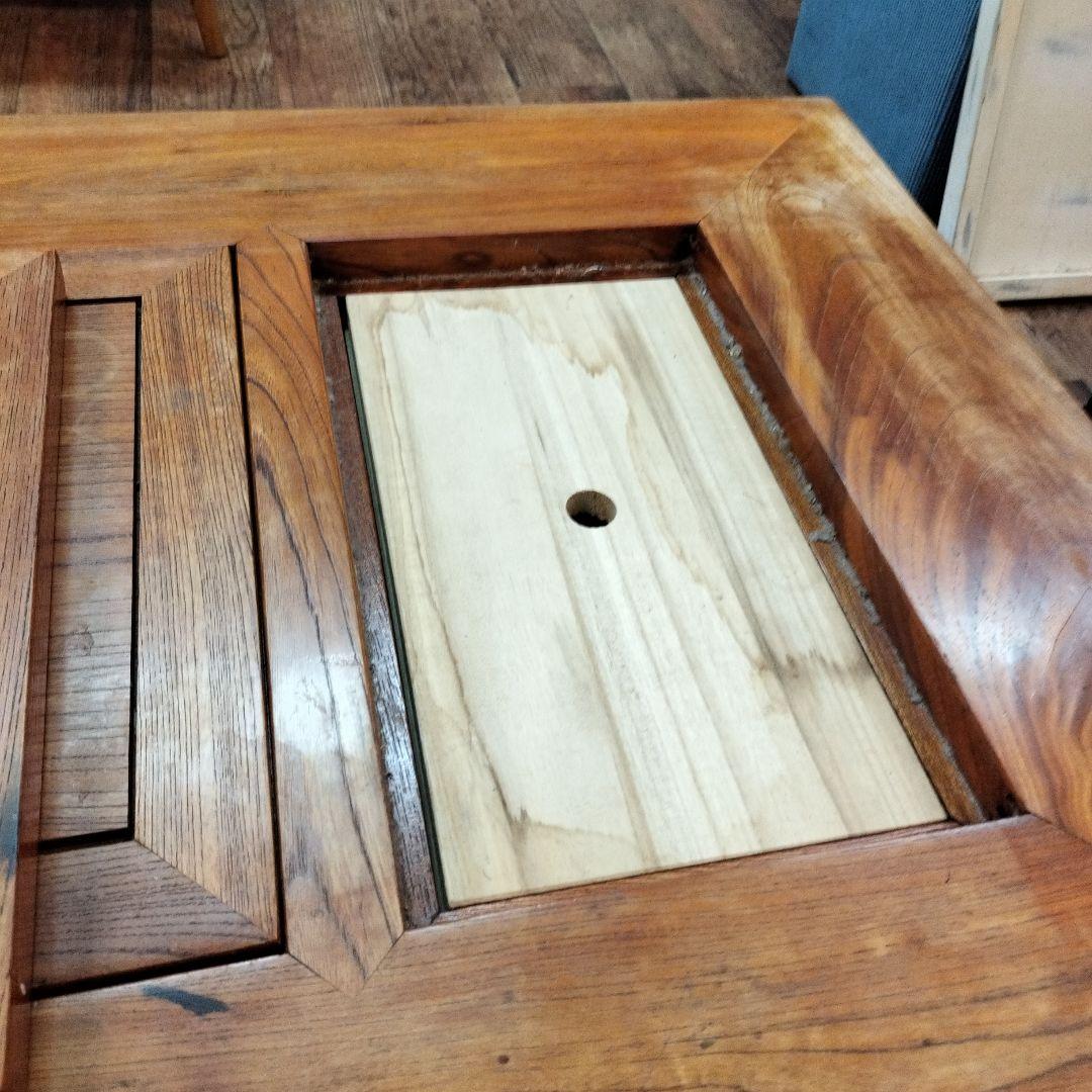 アンティーク関西長火鉢 古民家家具 総欅無垢材 テーブル