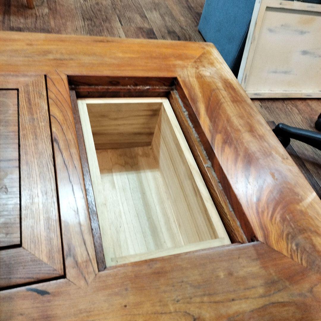 アンティーク関西長火鉢 古民家家具 総欅無垢材 テーブル