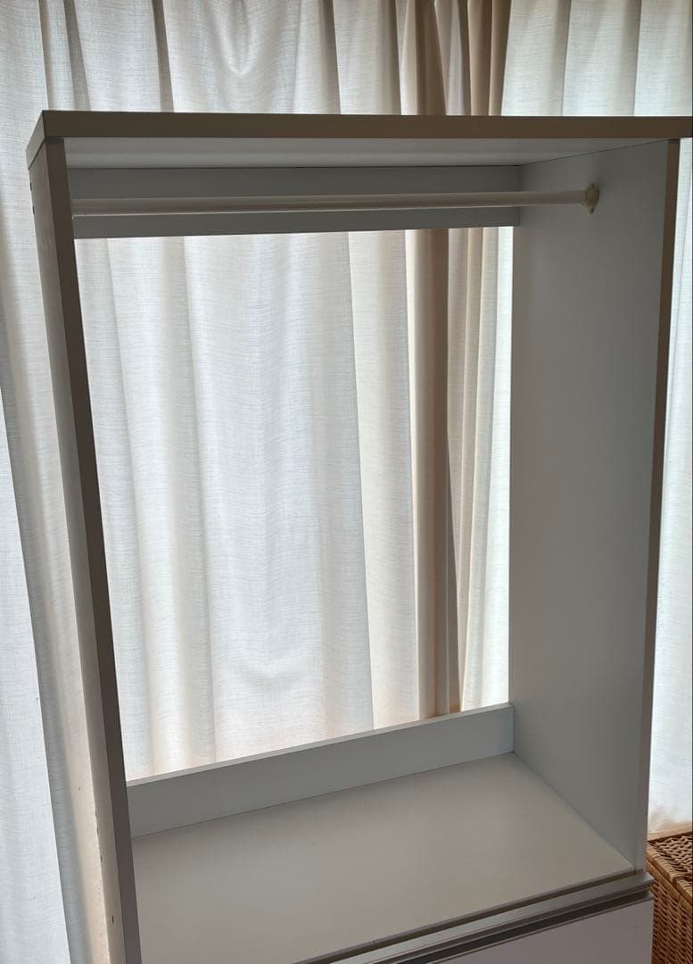 幅75㎝　ハンガーラック衣装収納ケース　白タンス　キャスター付き