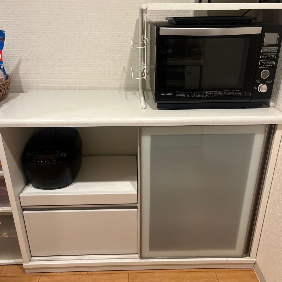 ニトリ　120センチ　キッチンカウンター食器棚　ホワイト